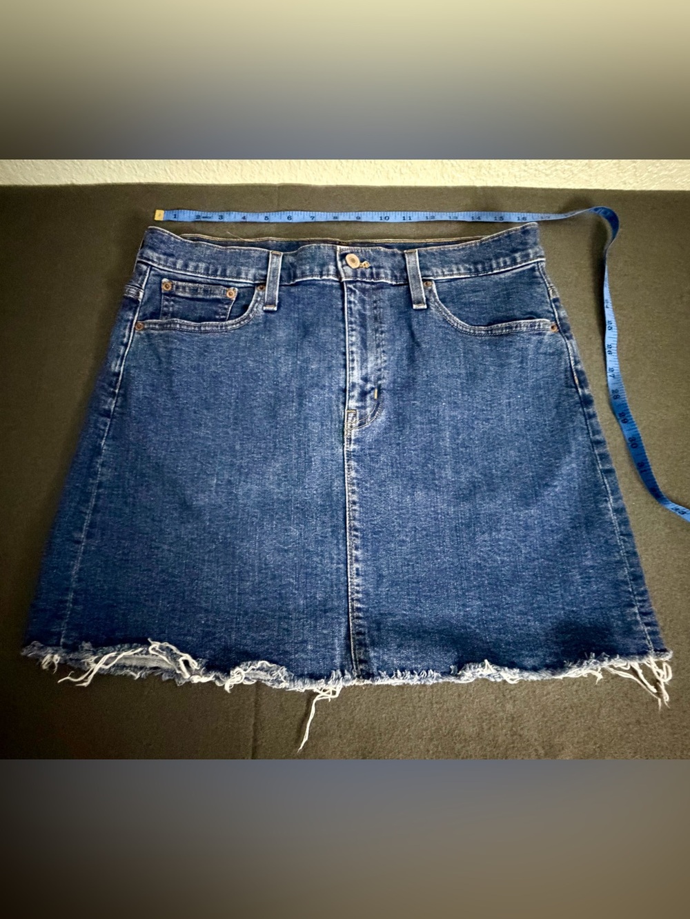 J Crew Mercantile Raw Hem Denim Mini Skirt Size 10
